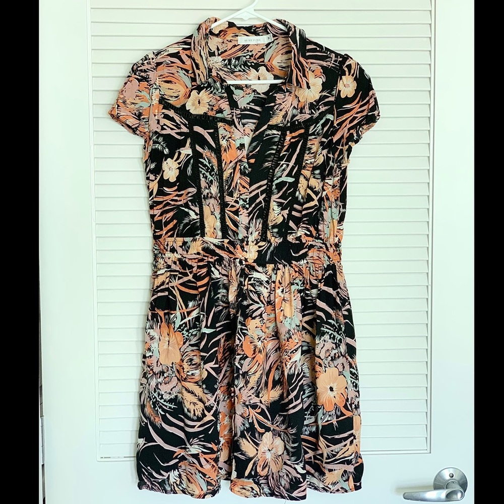 Minkpink Peach Floral Shirtdress